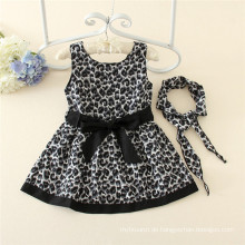 Frühling Herbst Kinder tragen Mädchen schwarz Leopard Print Boutique Kleider für Schulkinder Mode Kleidung